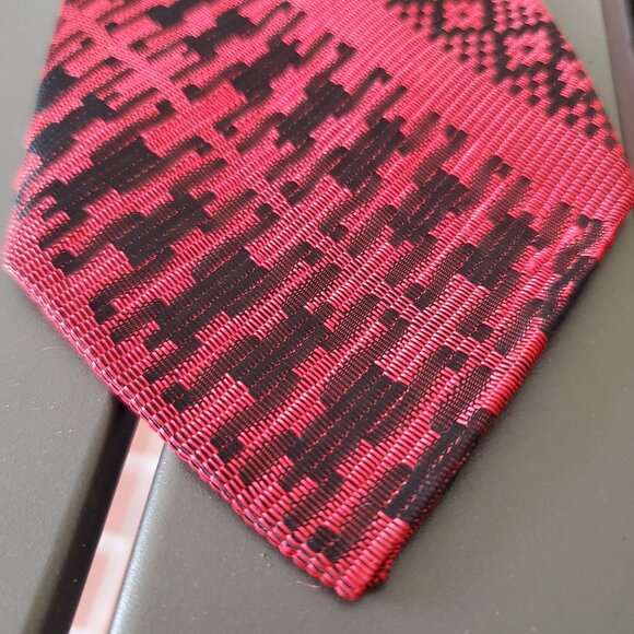 Vintage 100% acetate LONG 58" tie red RN34888 - Picture 4 of 4